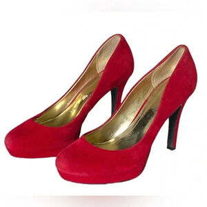 STYLE & CO. | Red Tarah Velvet Platform Stiletto Heels in Red Size 9.5M (EUC)
